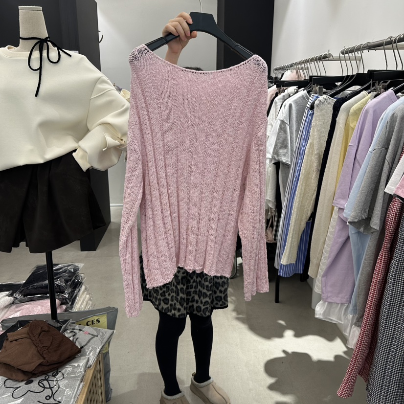 A.CES東大門代購女士新品職業休閑熱賣人氣真品針織衫船領A.CES針織衫圖色1