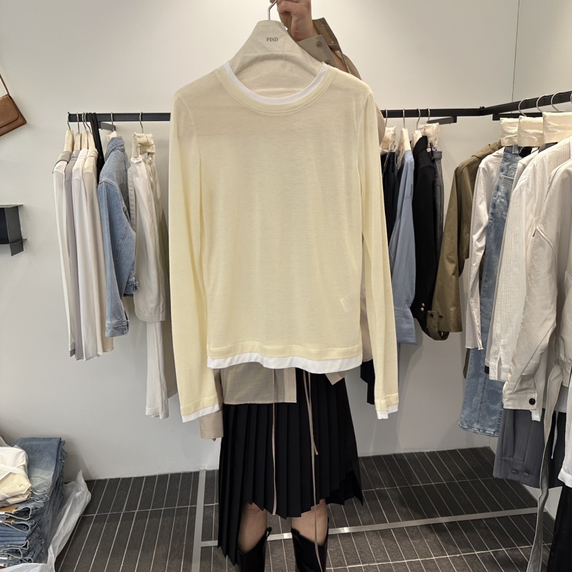 FIND-P韓國直郵女裝新品職業推薦休閑26春季熱賣長袖T恤FIND-P長袖T恤圖色1