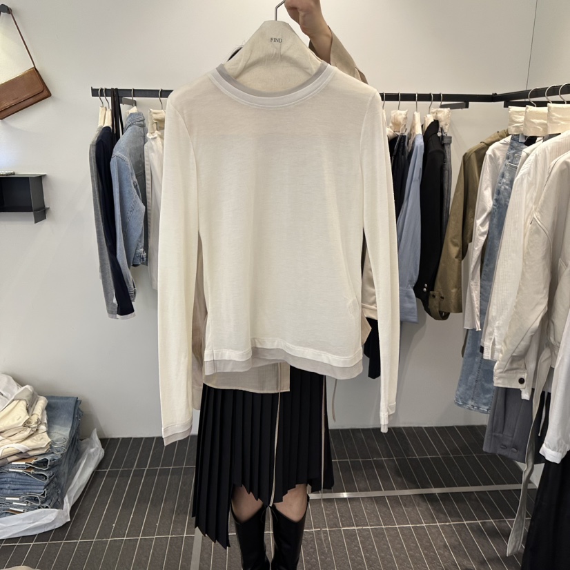 FIND-P韓國直郵女裝新品職業推薦休閑26春季熱賣長袖T恤FIND-P長袖T恤圖色2