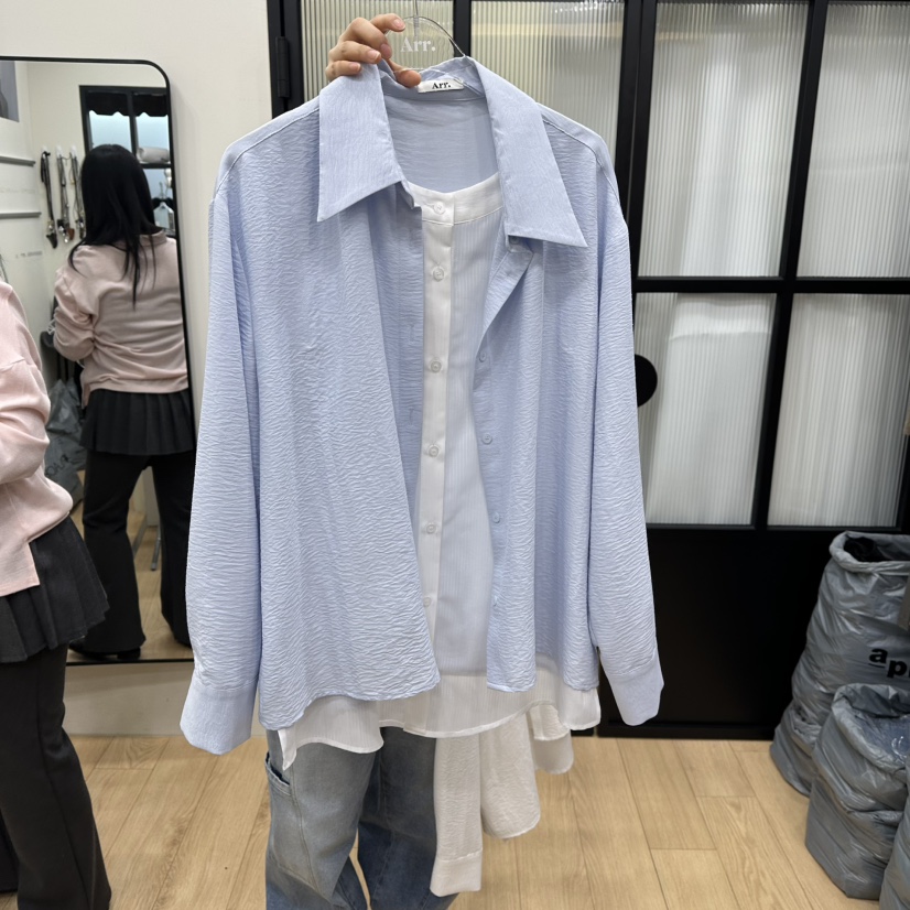 ARR東大門直郵女士新款推薦職業熱賣人氣襯衫蕾絲衫假兩件ARR襯衫/蕾絲衫圖色2