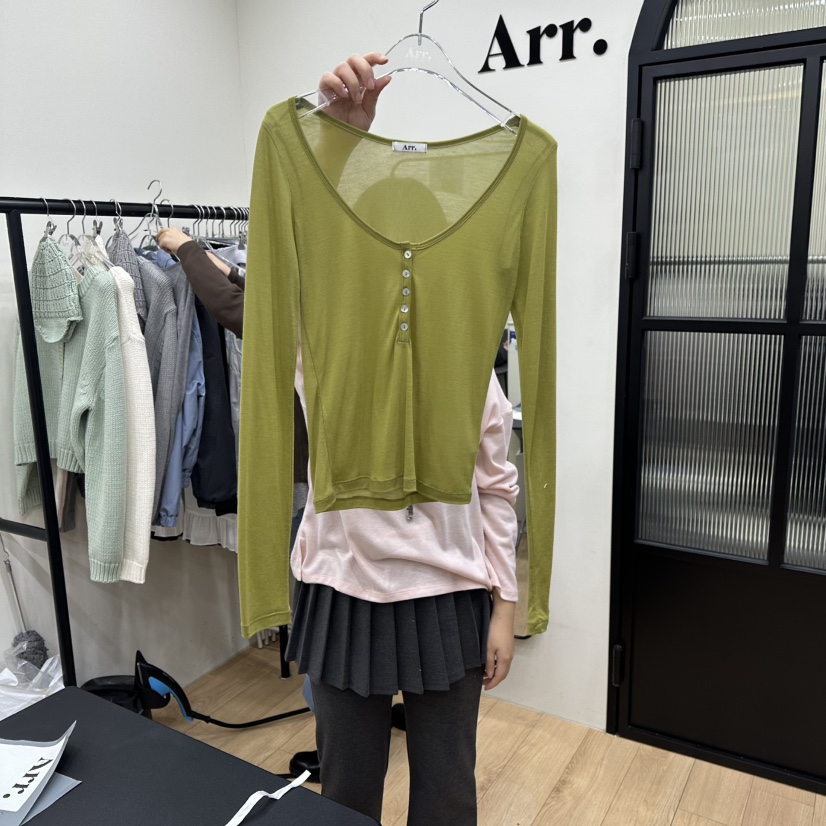ARR東大門代購女士新品26春季時尚休閑推薦職業熱賣長袖T恤ARR長袖T恤圖色1