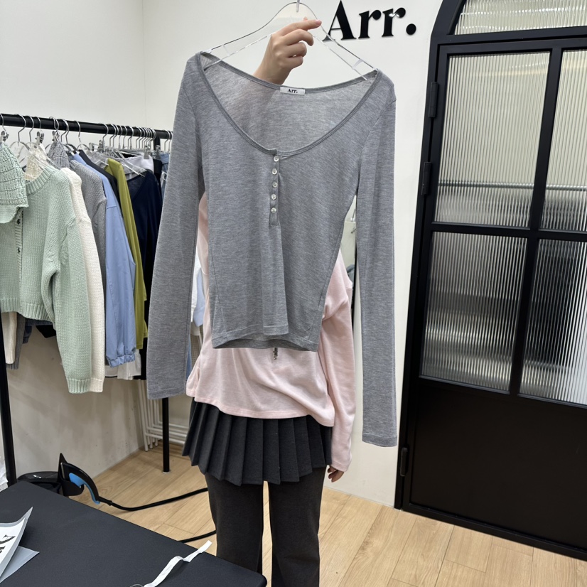 ARR東大門代購女士新品26春季時尚休閑推薦職業熱賣長袖T恤ARR長袖T恤圖色2