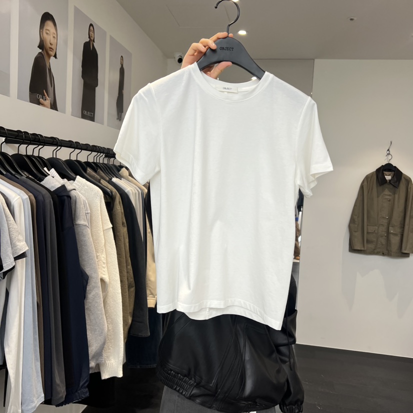 OBJECT東大門直郵女裝新品時尚推薦職業熱賣26春季T恤鏤空OBJECTT恤圖色1