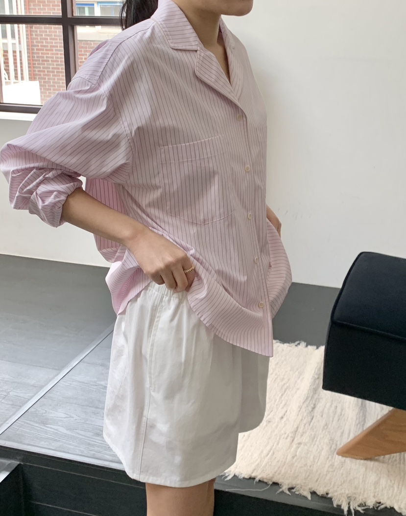 REGULARLY/PLACOR韓國直郵女裝新品真品26春夏襯衫蕾絲衫條紋REGULARLY/PLACOR襯衫/蕾絲衫