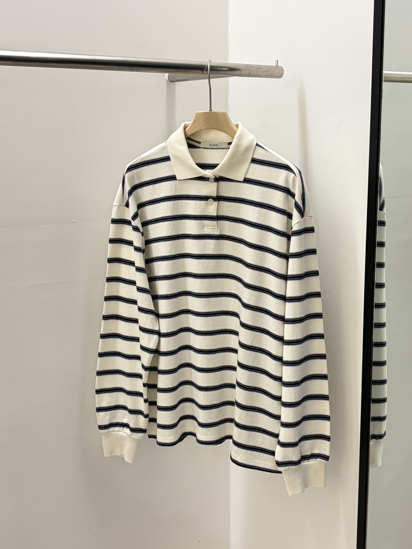 REGULARLY/PLACOR韓國直郵女士新品時尚26春夏長袖T恤條紋REGULARLY/PLACOR長袖T恤圖色2深藍色