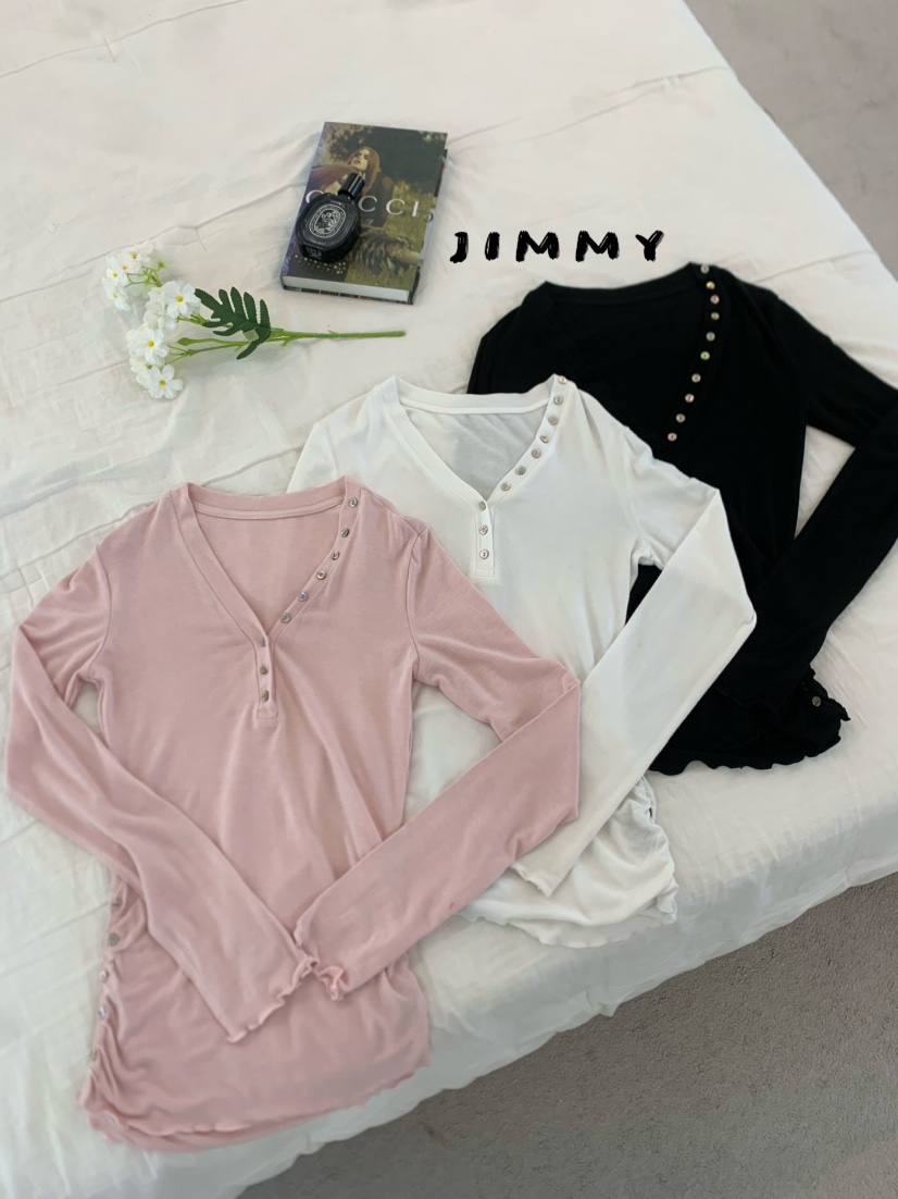 JIMMY東大門實拍女士新品26春夏休閑真品熱賣推薦長袖T恤JIMMY/REMAKE長袖T恤