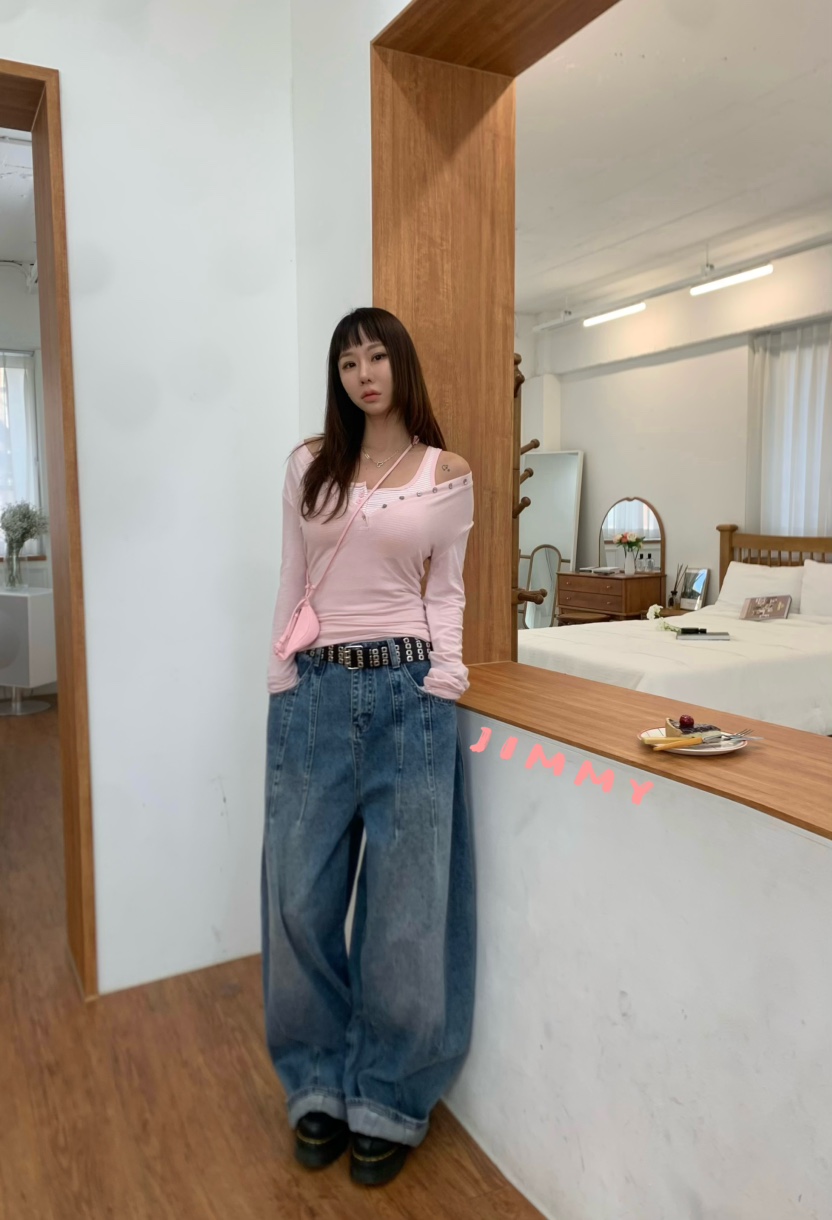 JIMMY東大門實拍女士新品26春夏休閑真品熱賣推薦長袖T恤JIMMY/REMAKE長袖T恤