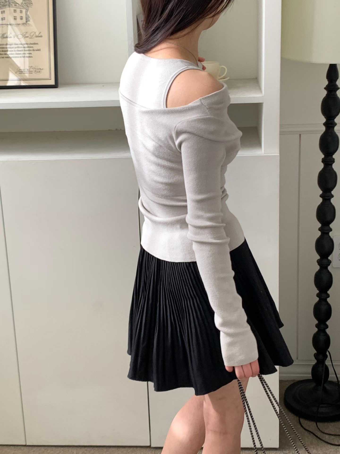 LOOK韓國直郵女士新品職業休閑真品推薦針織衫假兩件雙層LOOK針織衫