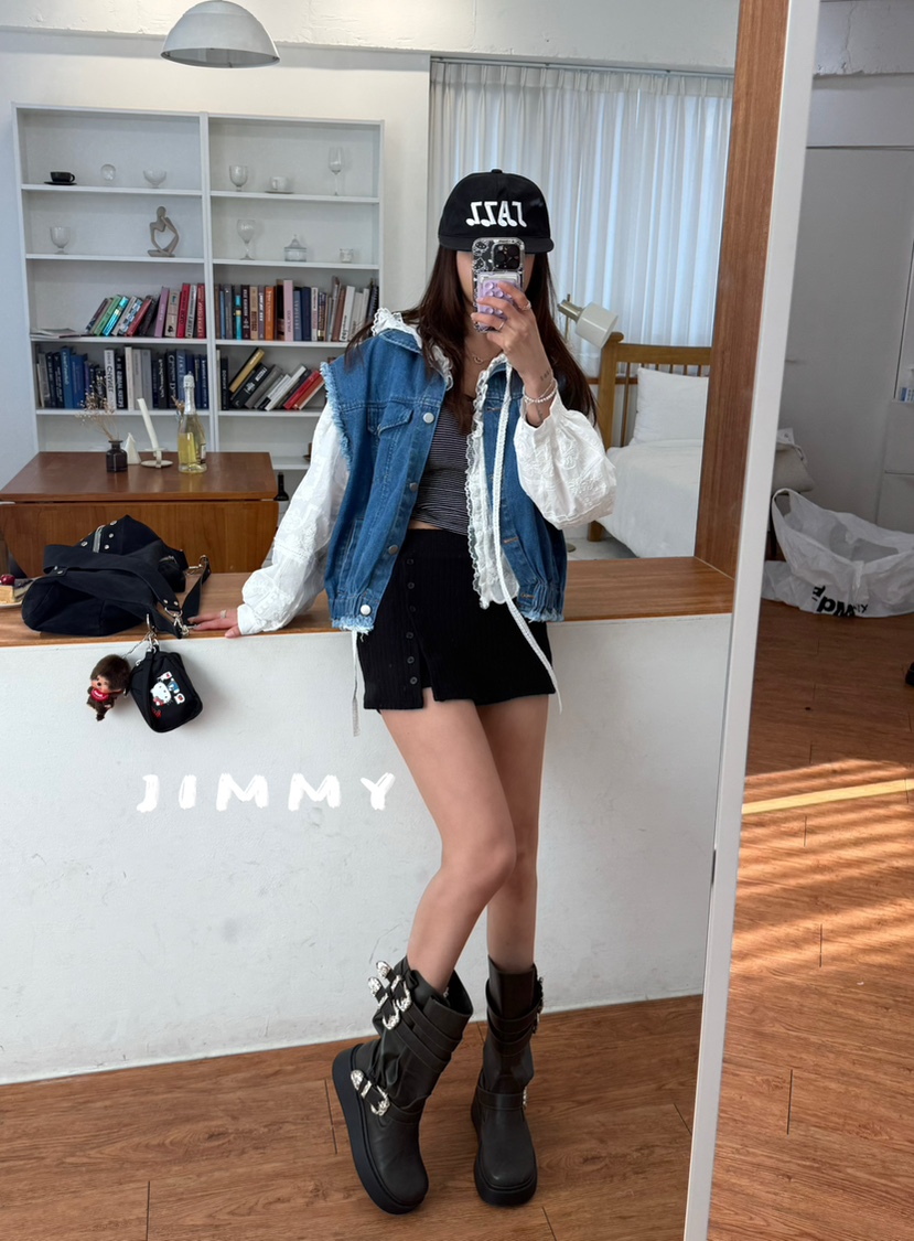 JIMMY韓國代購女裝新款熱賣人氣26春夏時尚真品休閑職業馬甲JIMMY/REMAKE馬甲