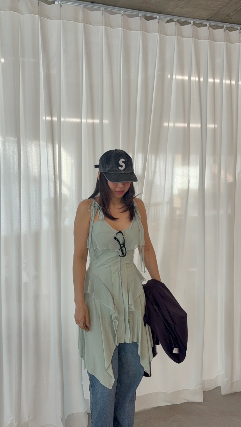 PLATFORM-L東大門實拍女裝新品人氣連衣裙不含飾品不對稱荷葉邊PLATFORM連衣裙