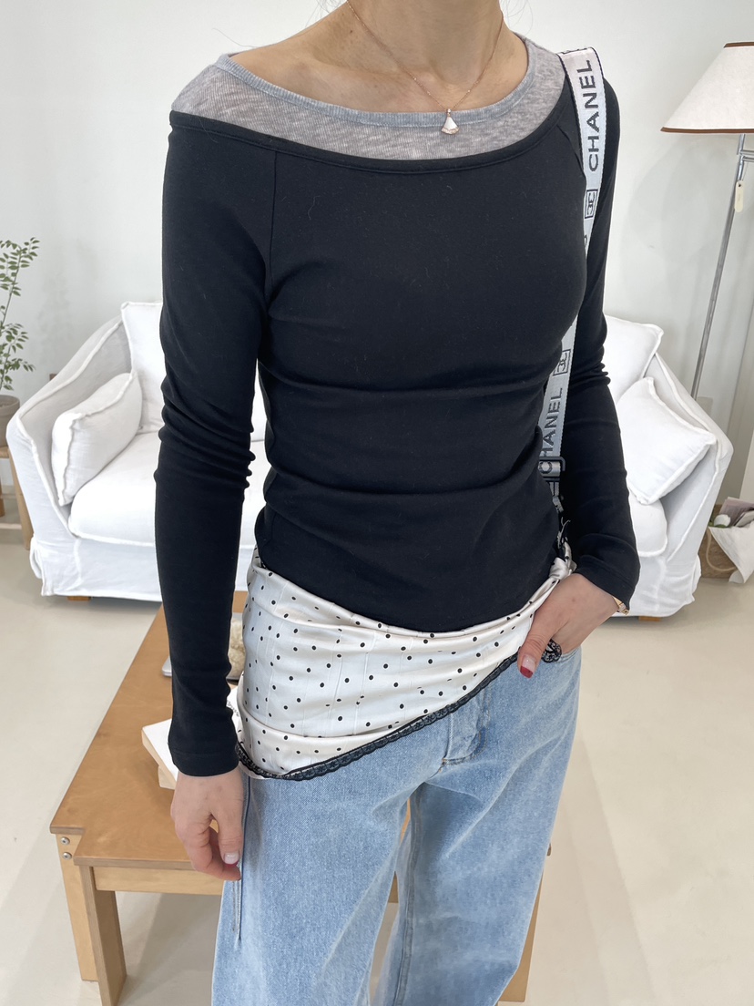 EDITION-P東大門實拍女士新款真品26春夏職業時尚長袖T恤EDITION/CHAHEE長袖T恤