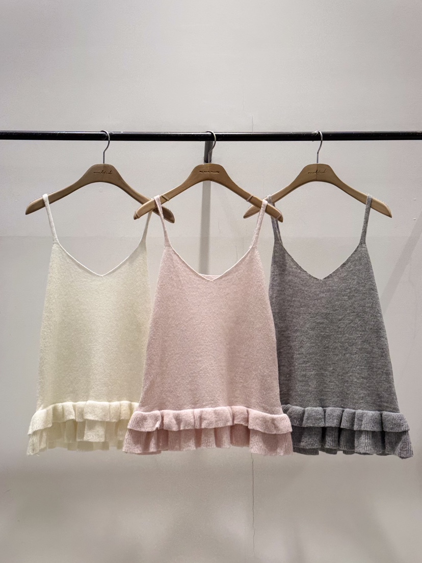 MELTED-P韓國直郵女士新品人氣職業26春夏吊帶背心荷葉邊MELTED-P吊帶/背心