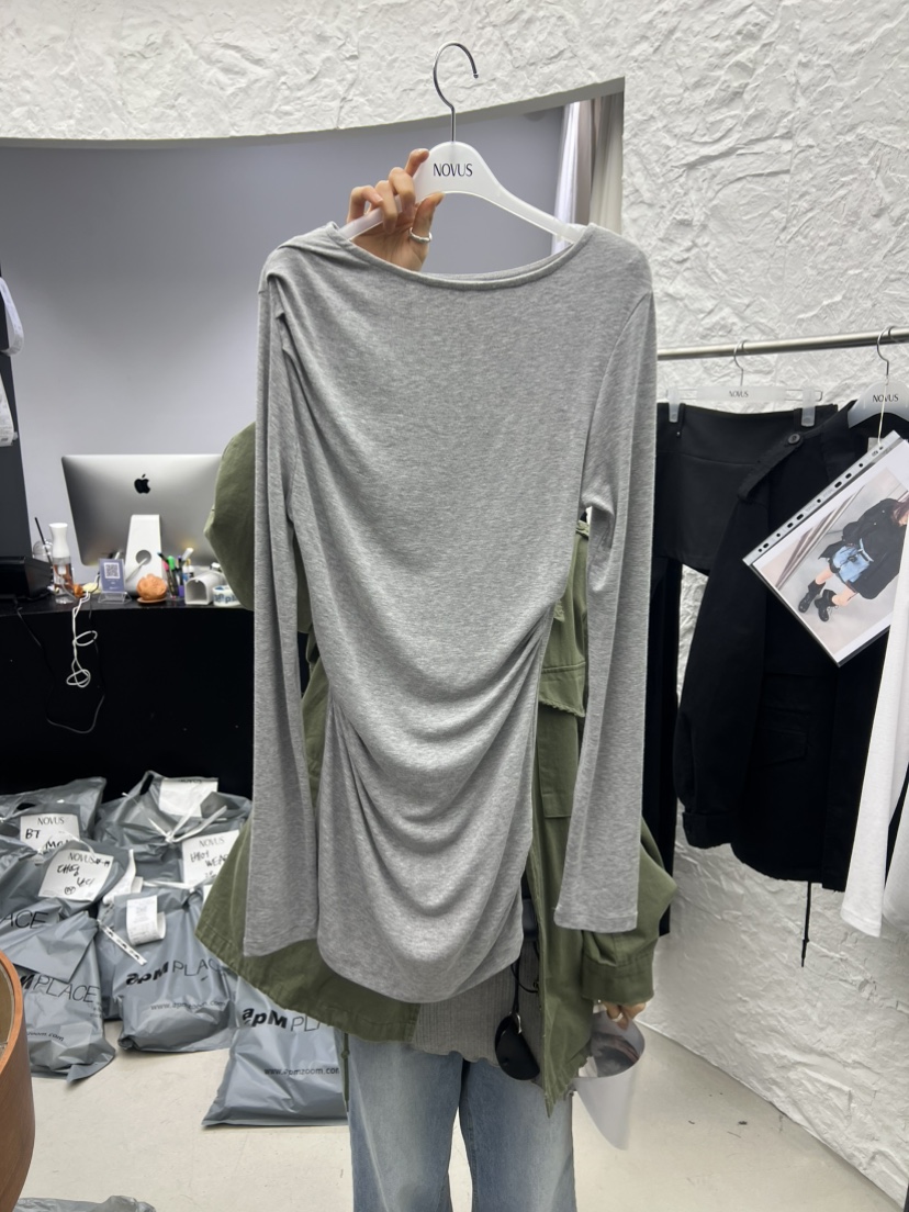 NOVUS東大門實拍女裝新品26春夏休閑職業熱賣人氣長袖T恤NOVUS長袖T恤圖色2