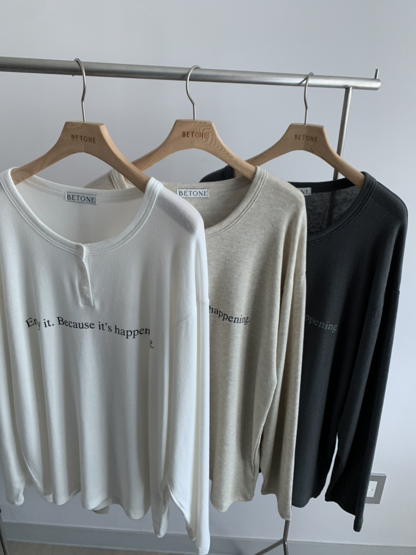 BETONE東大門代購女士新品休閑人氣職業真品時尚26春夏長袖T恤BETONE長袖T恤