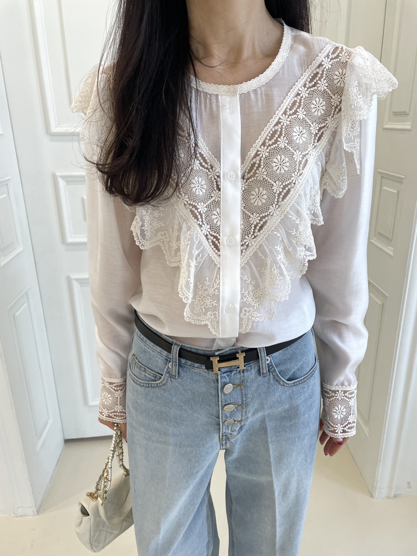 EDITION-P韓國代購女士新款時尚熱賣職業人氣襯衫蕾絲衫EDITION/CHAHEE襯衫/蕾絲衫