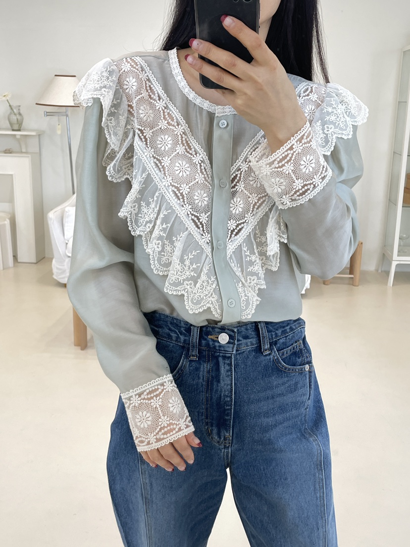 EDITION-P韓國代購女士新款時尚熱賣職業人氣襯衫蕾絲衫EDITION/CHAHEE襯衫/蕾絲衫