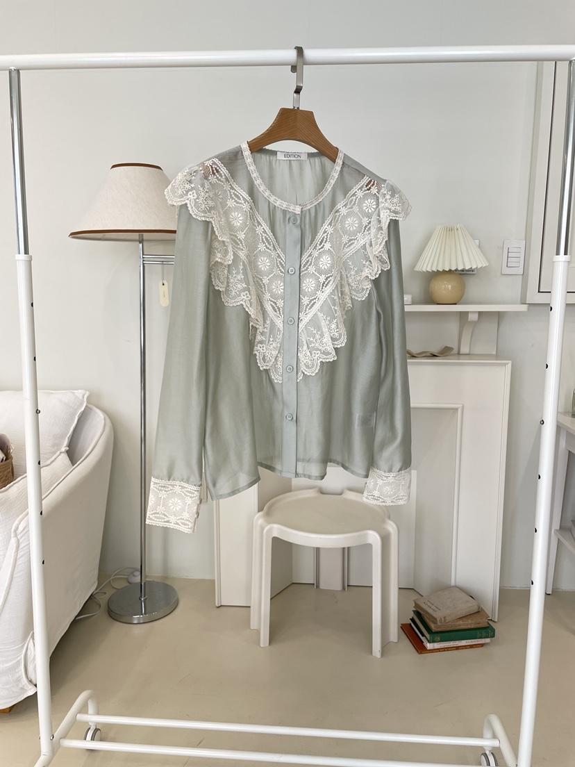 EDITION-P韓國代購女士新款時尚熱賣職業人氣襯衫蕾絲衫EDITION/CHAHEE襯衫/蕾絲衫圖色2