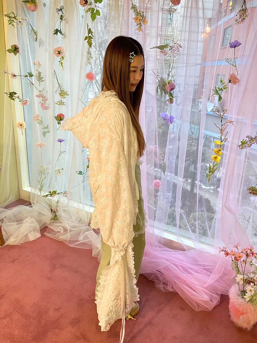 BOUTIQUE-L韓國直郵女士新款26春夏人氣休閑職業夾克蕾絲花BOUTIQUE-L夾克