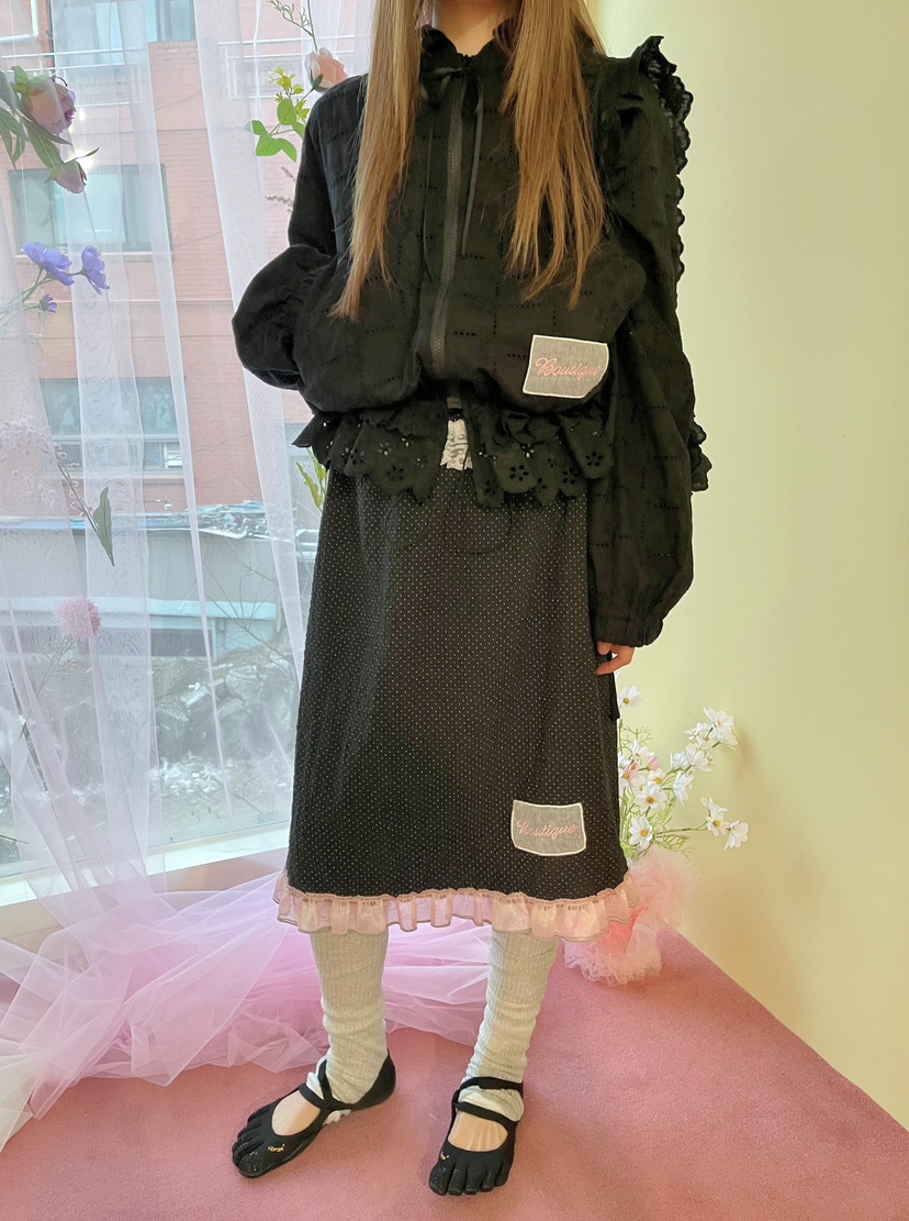 BOUTIQUE-L韓國直郵女士新款26春夏人氣休閑職業夾克蕾絲花BOUTIQUE-L夾克