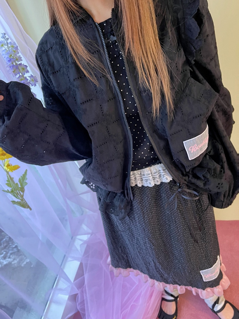 BOUTIQUE-L韓國直郵女士新款26春夏人氣休閑職業夾克蕾絲花BOUTIQUE-L夾克