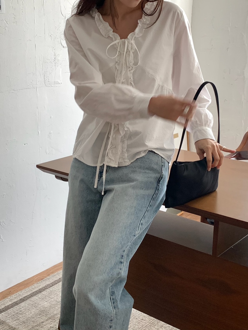 BLEECKER東大門代購女士新款熱賣26春夏推薦休閑襯衫蕾絲衫BLEECKER襯衫/蕾絲衫