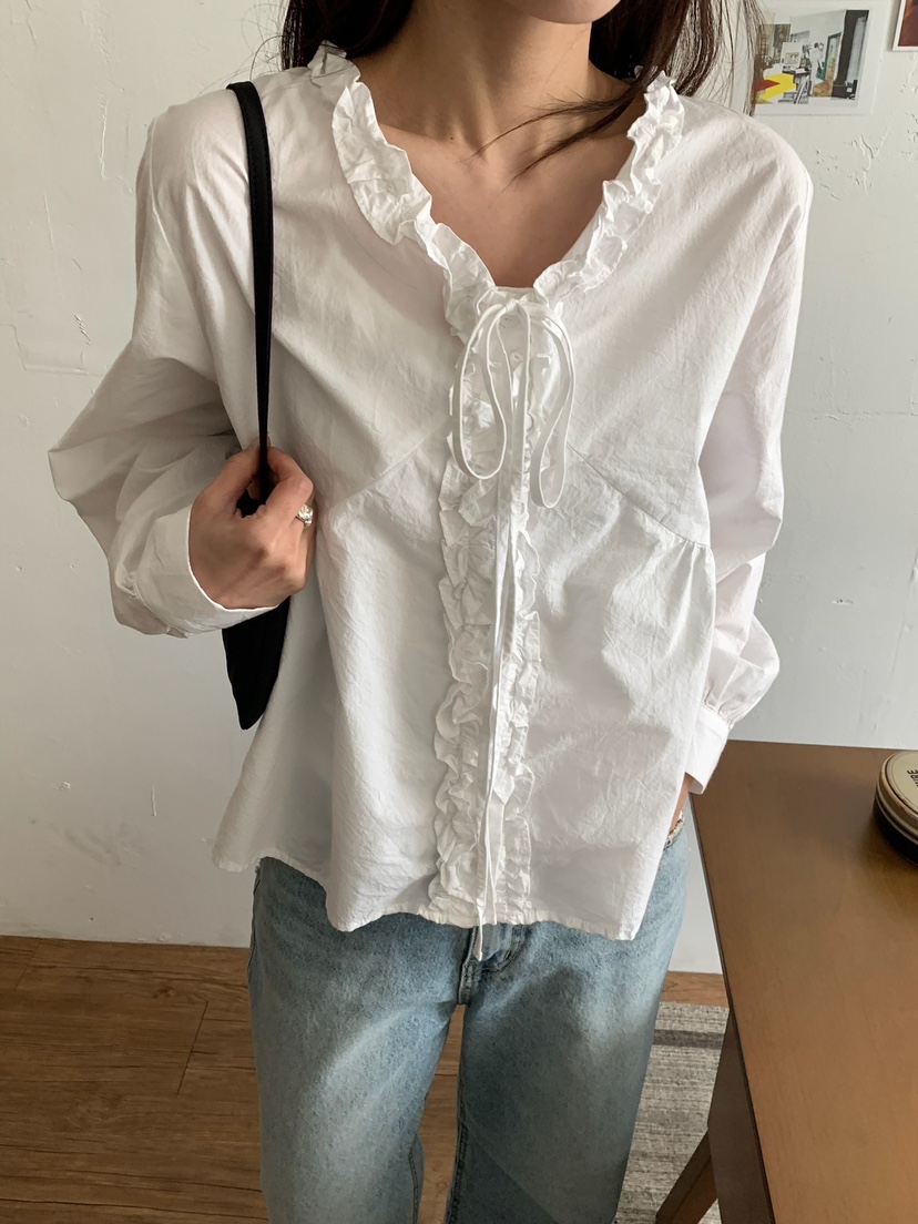 BLEECKER東大門代購女士新款熱賣26春夏推薦休閑襯衫蕾絲衫BLEECKER襯衫/蕾絲衫