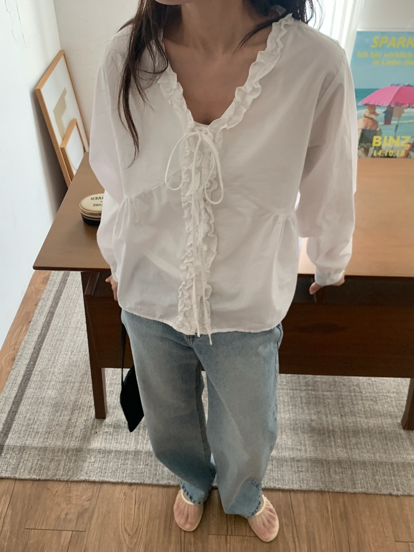 BLEECKER東大門代購女士新款熱賣26春夏推薦休閑襯衫蕾絲衫BLEECKER襯衫/蕾絲衫