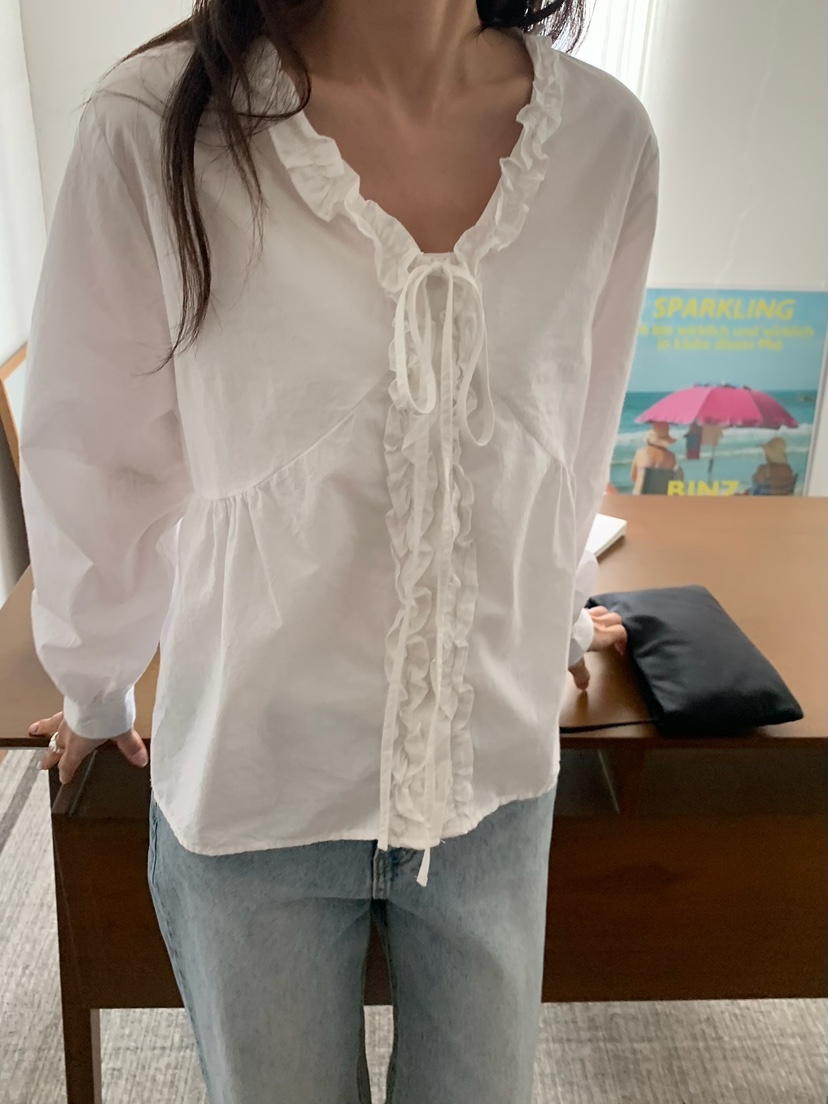 BLEECKER東大門代購女士新款熱賣26春夏推薦休閑襯衫蕾絲衫BLEECKER襯衫/蕾絲衫