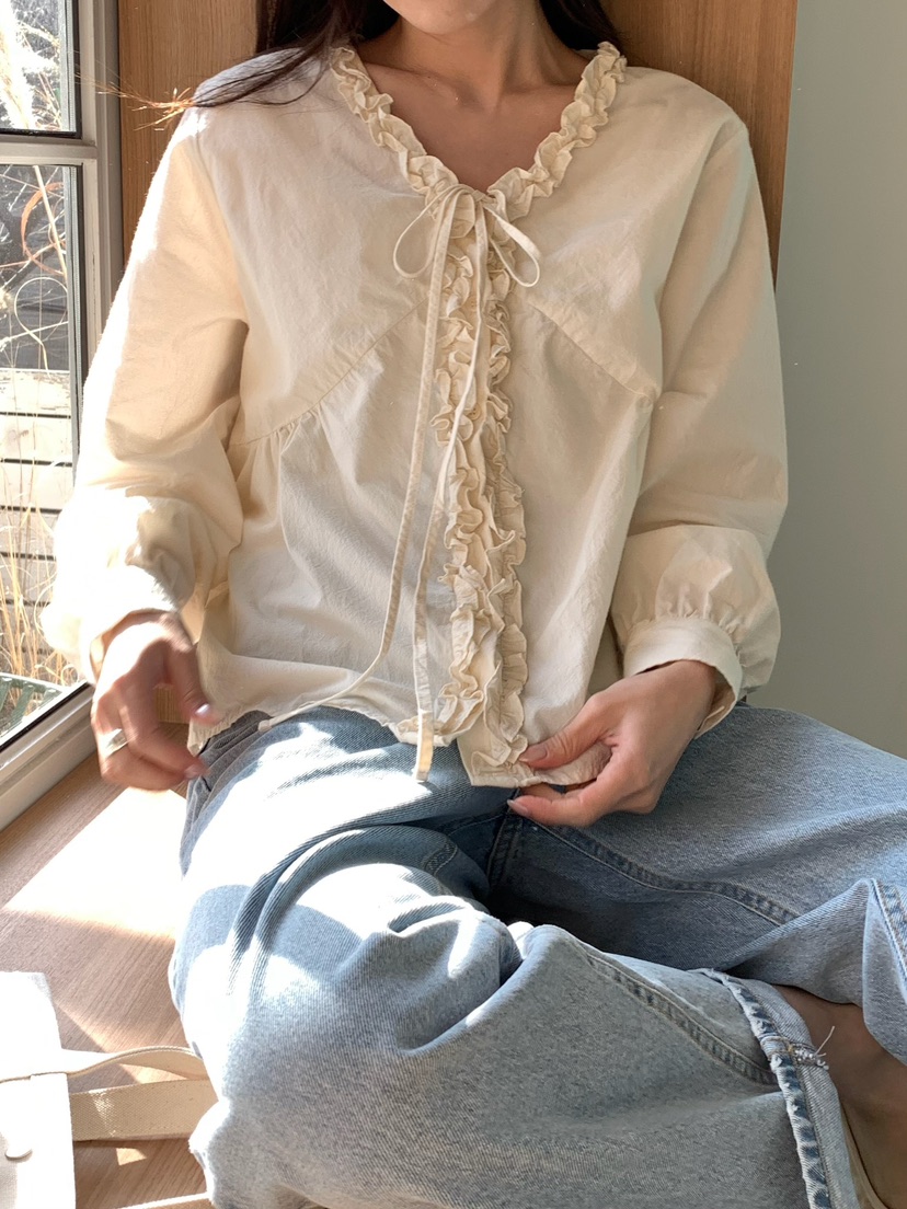 BLEECKER東大門代購女士新款熱賣26春夏推薦休閑襯衫蕾絲衫BLEECKER襯衫/蕾絲衫