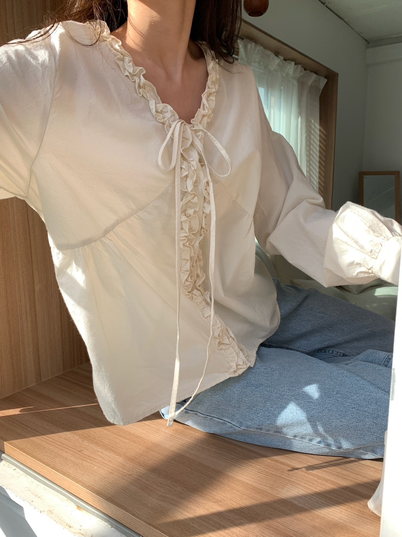 BLEECKER東大門代購女士新款熱賣26春夏推薦休閑襯衫蕾絲衫BLEECKER襯衫/蕾絲衫