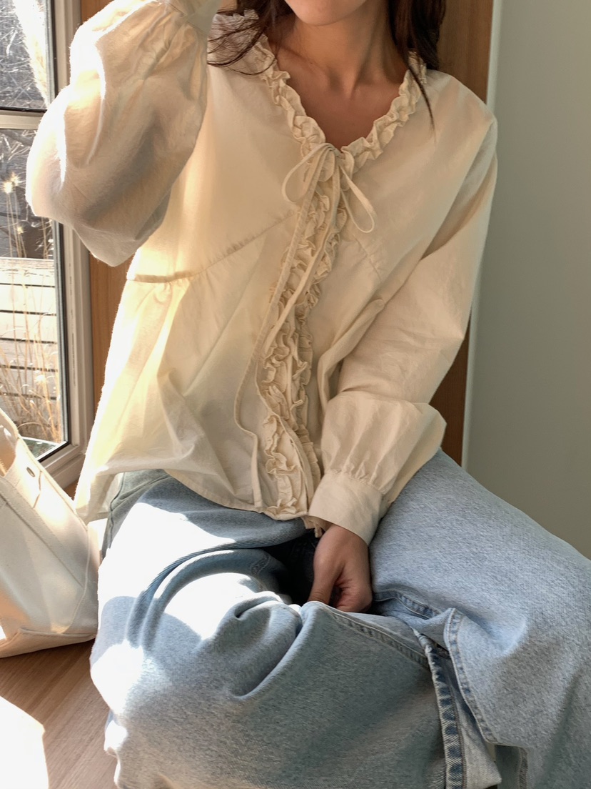 BLEECKER東大門代購女士新款熱賣26春夏推薦休閑襯衫蕾絲衫BLEECKER襯衫/蕾絲衫