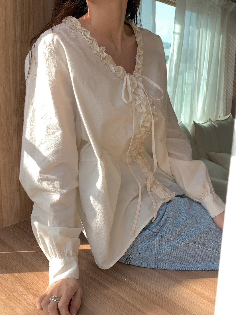 BLEECKER東大門代購女士新款熱賣26春夏推薦休閑襯衫蕾絲衫BLEECKER襯衫/蕾絲衫