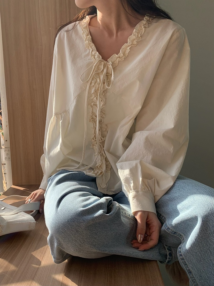 BLEECKER東大門代購女士新款熱賣26春夏推薦休閑襯衫蕾絲衫BLEECKER襯衫/蕾絲衫