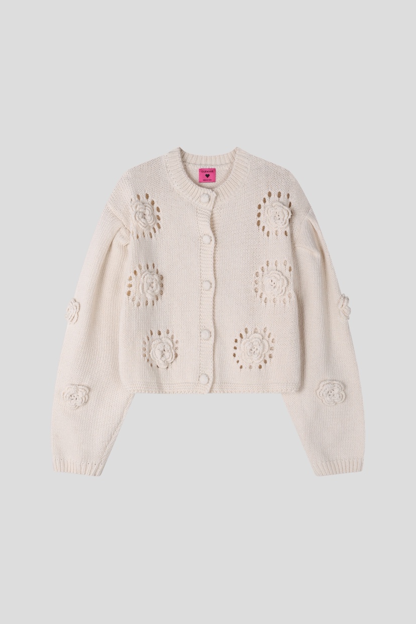 OURWAVE/OUR ROOM東大門實拍女士新品真品針織衫花朵開衫Our Wave/Our Room針織衫圖色3