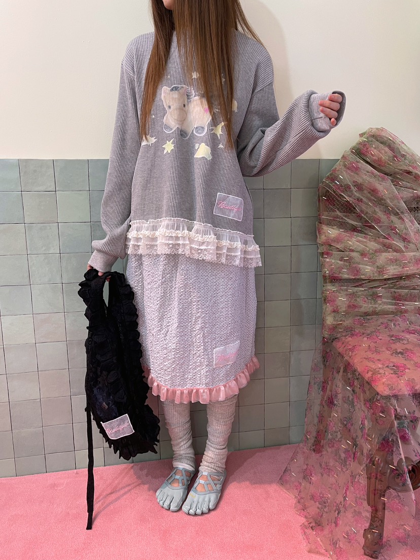 BOUTIQUE-L韓國代購女士新品時尚真品26春夏休閑手提包蕾絲BOUTIQUE-L手提包