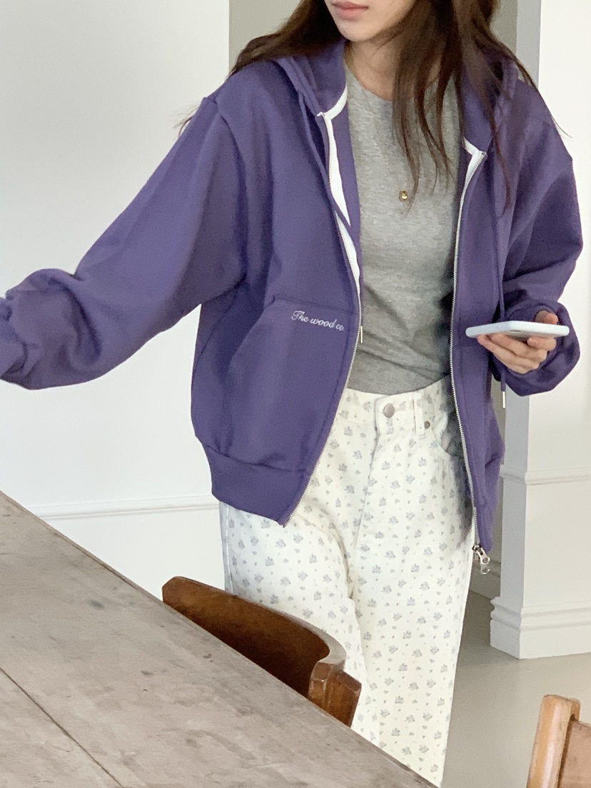 WOOD東大門直郵女裝新款職業推薦26春夏熱賣真品夾克拉鏈WOOD夾克