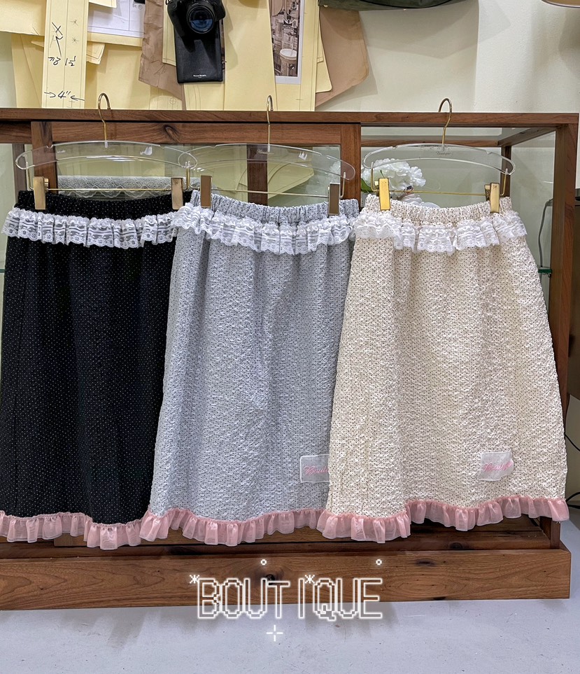 BOUTIQUE-L韓國代購女裝新品真品職業熱賣26春夏半身裙中短裙BOUTIQUE-L半身裙/中短裙