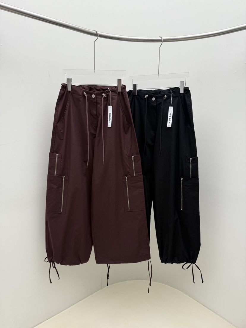 SEOLO韓國直郵女裝新款時尚熱賣推薦人氣職業休閑休閑褲拉鏈Seolo seoul休閑褲