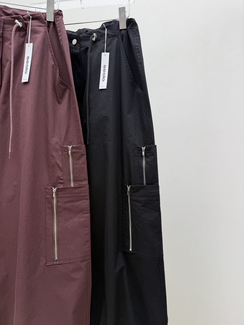 SEOLO韓國直郵女裝新款時尚熱賣推薦人氣職業休閑休閑褲拉鏈Seolo seoul休閑褲