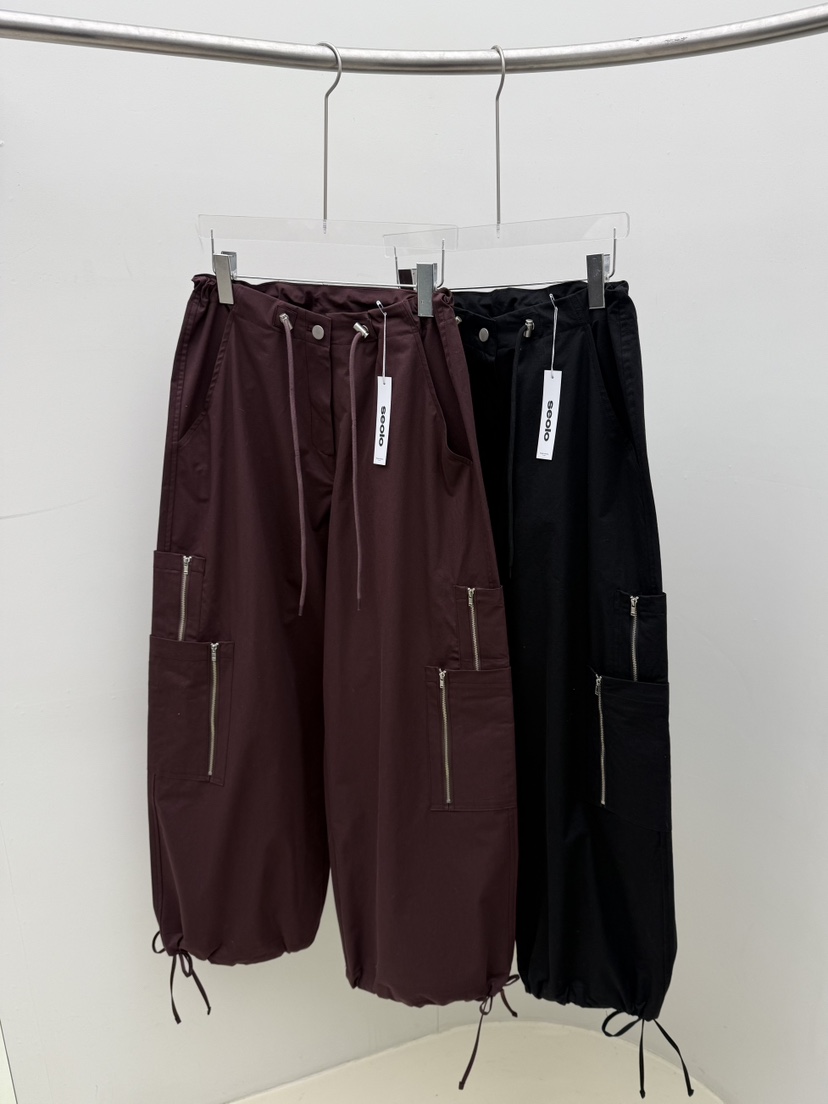 SEOLO韓國直郵女裝新款時尚熱賣推薦人氣職業休閑休閑褲拉鏈Seolo seoul休閑褲