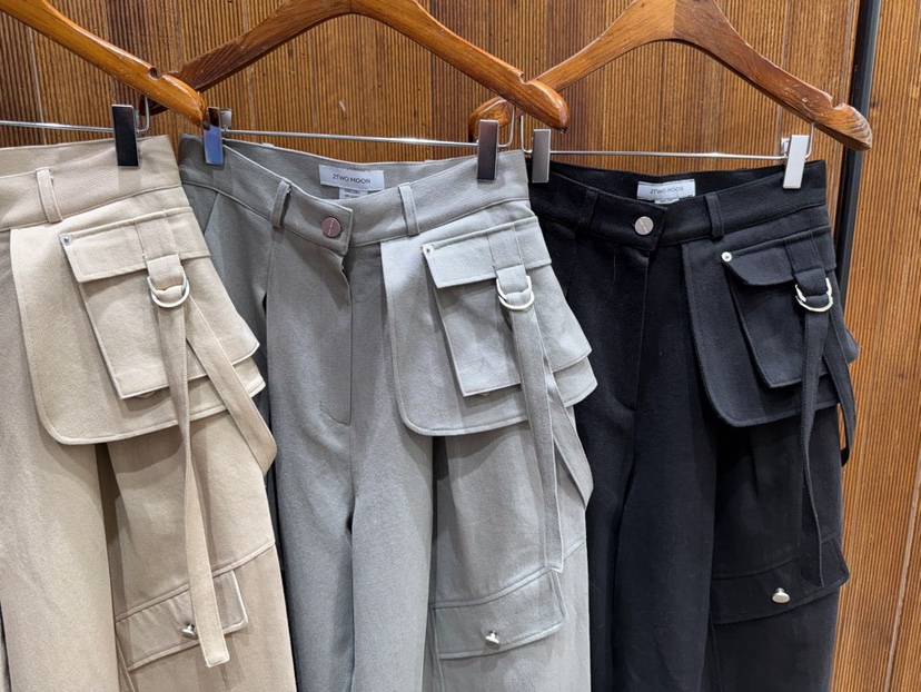 2TWO MOON韓國直郵女士新款推薦時尚26春夏熱賣休閑褲口袋2TWO MOON休閑褲