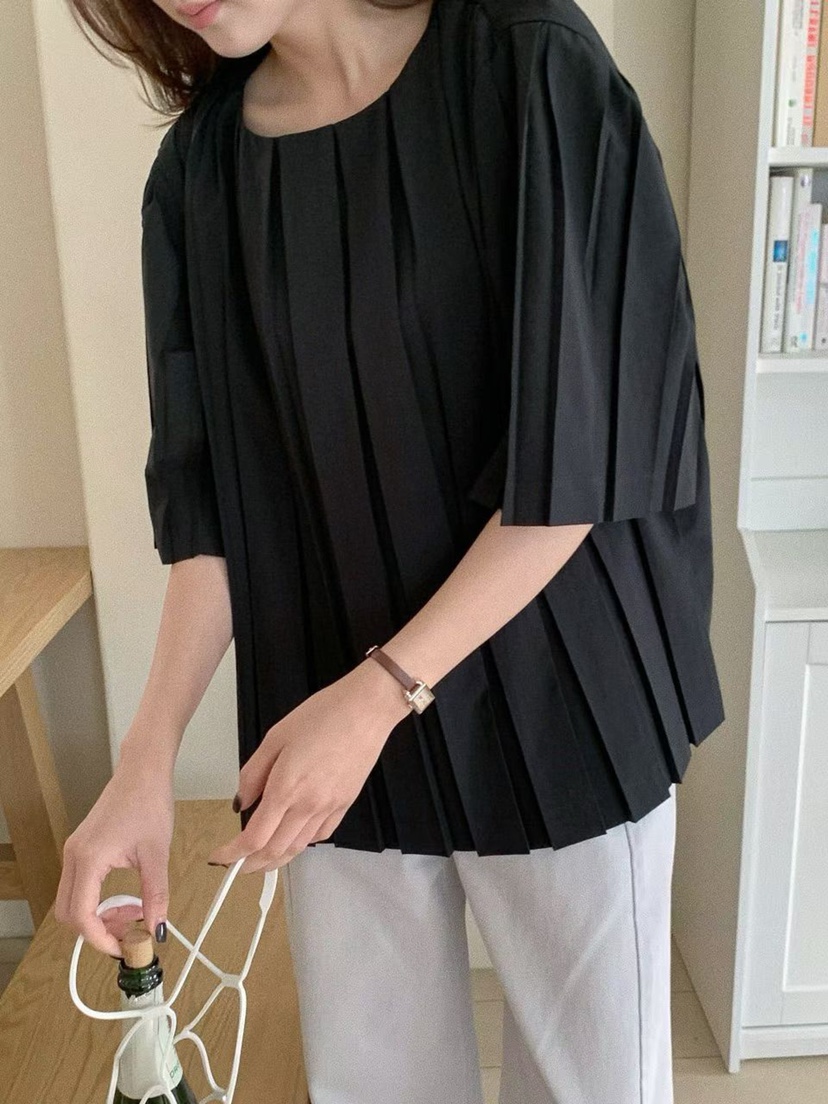 THE ABLE韓國直郵女裝新品休閑人氣熱賣職業襯衫蕾絲衫褶皺THE ABLE/TA襯衫/蕾絲衫