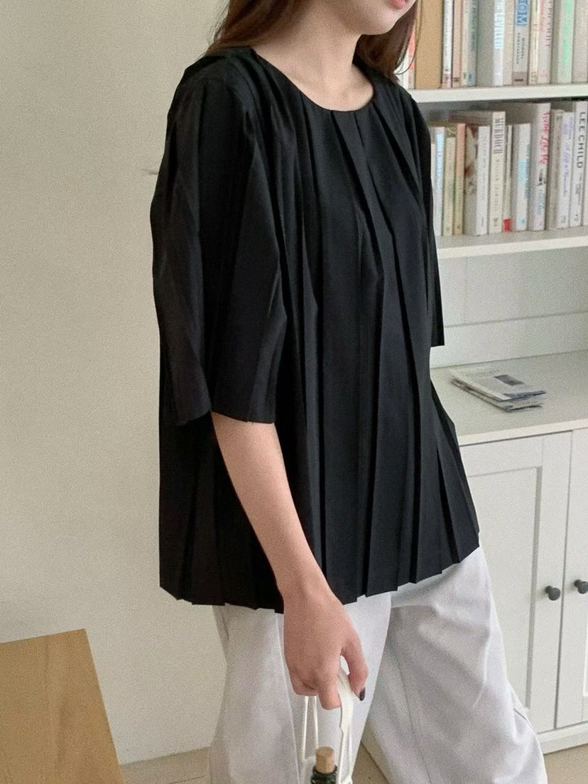 THE ABLE韓國直郵女裝新品休閑人氣熱賣職業襯衫蕾絲衫褶皺THE ABLE/TA襯衫/蕾絲衫