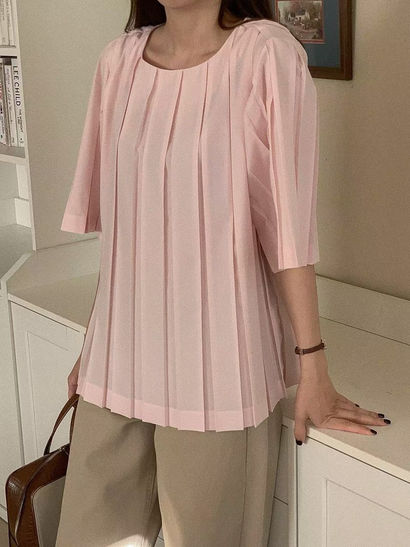 THE ABLE韓國直郵女裝新品休閑人氣熱賣職業襯衫蕾絲衫褶皺THE ABLE/TA襯衫/蕾絲衫