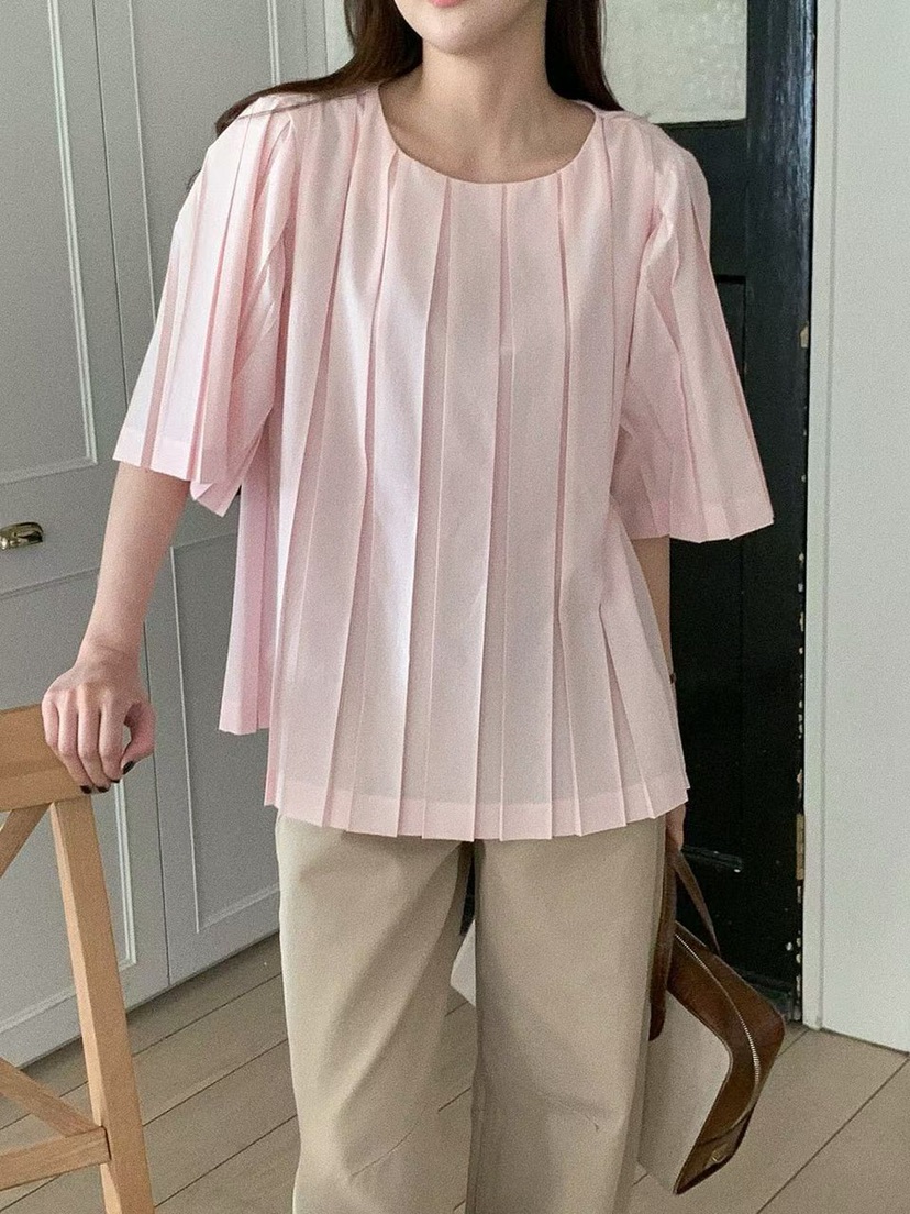 THE ABLE韓國直郵女裝新品休閑人氣熱賣職業襯衫蕾絲衫褶皺THE ABLE/TA襯衫/蕾絲衫