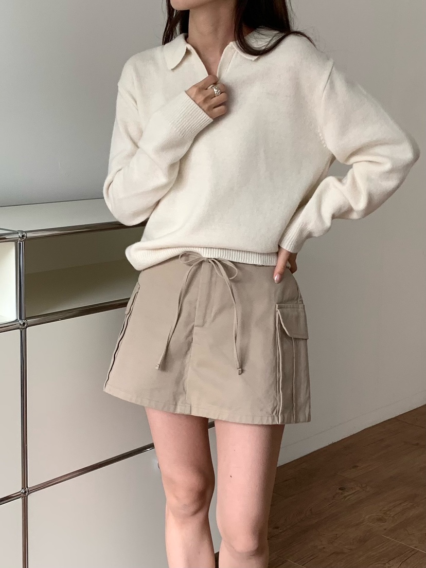 BLEECKER韓國代購女裝新款推薦26春夏休閑裙褲含腰繩工裝BLEECKER裙褲