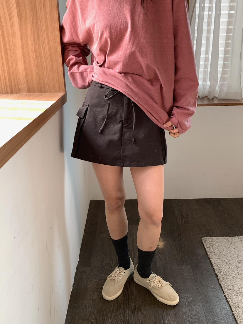 BLEECKER韓國代購女裝新款推薦26春夏休閑裙褲含腰繩工裝BLEECKER裙褲