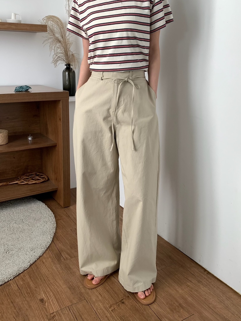 BLEECKER韓國代購女士新品推薦時尚真品人氣休閑褲含腰繩BLEECKER休閑褲