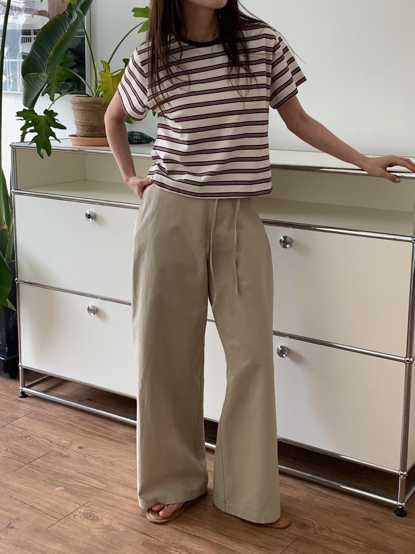 BLEECKER韓國代購女士新品推薦時尚真品人氣休閑褲含腰繩BLEECKER休閑褲