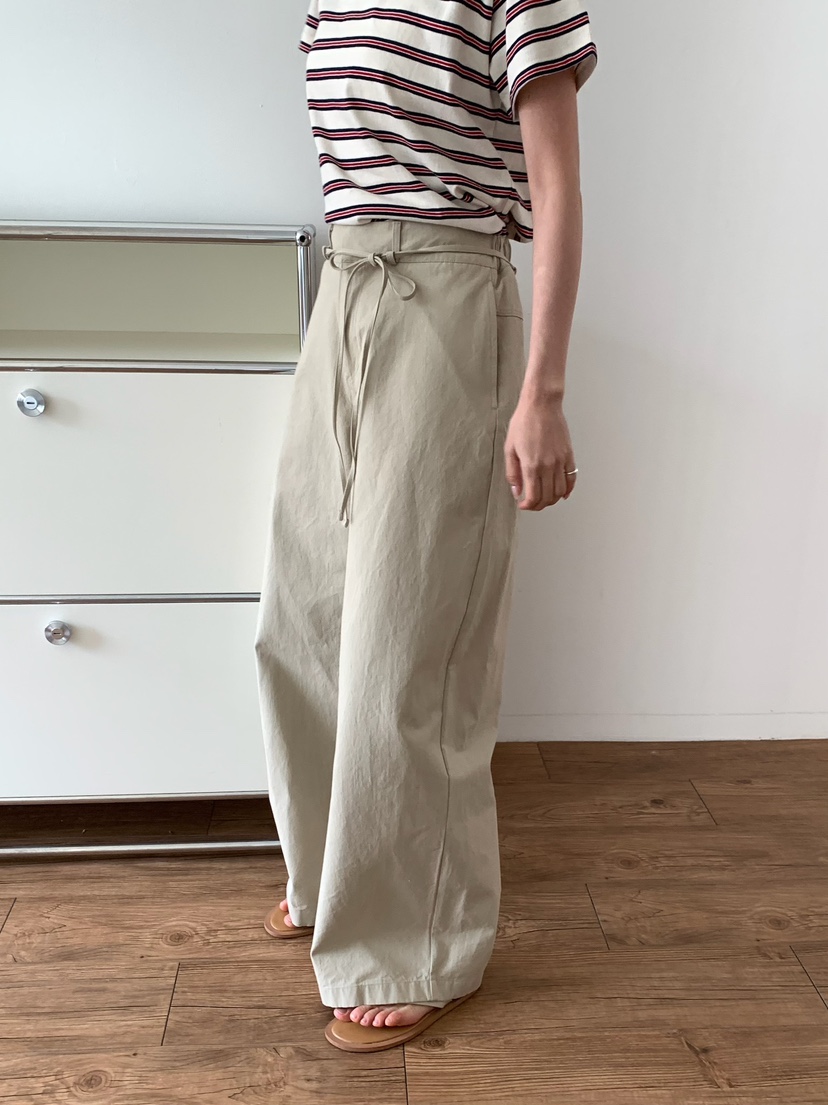 BLEECKER韓國代購女士新品推薦時尚真品人氣休閑褲含腰繩BLEECKER休閑褲